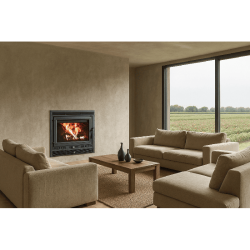Einbau-Holzofen mit Belüftung INSERT AURORA ECO IRON 70 BELÜFTET 13,3 kW Kaminofen +A