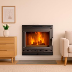 Einbau-Holzofen mit Belüftung INSERT AURORA ECO IRON 70 BELÜFTET 13,3 kW Kaminofen +A