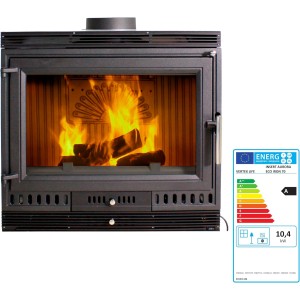 Einbau-Holzofen mit Belüftung INSERT AURORA ECO IRON 70 BELÜFTET 13,3 kW Kaminofen +A