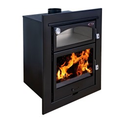 Einbau-Holzofen mit Backofen ASTON BACKOFEN 13,1 kW Kaminofen +A