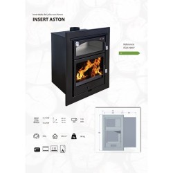 Einbau-Holzofen mit Backofen ASTON BACKOFEN 13,1 kW Kaminofen +A