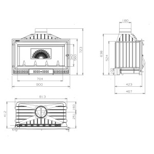 Estufa Hogar de Leña Insertable en Fundición EIDER HOGAR 90 16,2 kW