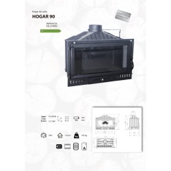 Estufa Hogar de Leña Insertable en Fundición EIDER HOGAR 90 16,2 kW