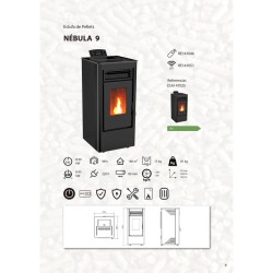 Estufa de Pellet NEBULA 9 kW Negra
