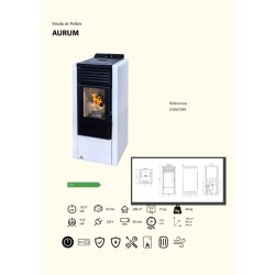 Estufa de Pellet AURUM 10 kW Blanca