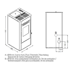 Estufa de Pellet ELSA 9,5 kW Burdeos