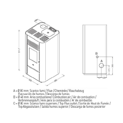 Estufa de Pellet DELIA 9,5 kW Blanca