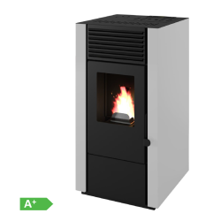 Pelletofen mit Kanalisierung MARISA 9,5 kW Weiß