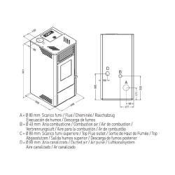 Pelletofen mit Kanalisierung VITA 9,2 kW Bordeaux