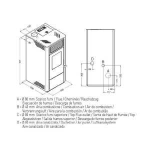 Pelletofen mit Kanalisierung VITA 9,2 kW Bordeaux