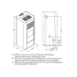 Estufa de Pellet Canalizada ADRIA 15,4 kW