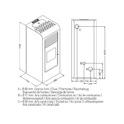 Estufa de Pellet Canalizada LIDIA 15,4 kW