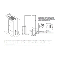 Estufa de Pellet Canalizada Slim PIA 11 kW
