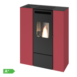 Pelletofen mit Kanalisierung Slim PIA mit oberem Ausgang 11 kW