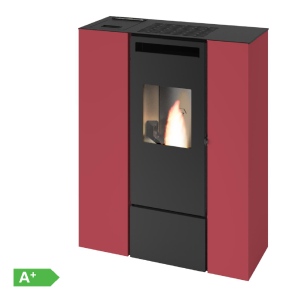Pelletofen mit Kanalisierung Slim PIA mit oberem Ausgang 11 kW