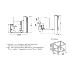Estufa de Pellet Insertable Canalizada ALESSIO 11 kW