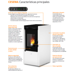 Pelletofen COINTRA CESENA aus Stahl und Gusseisen mit 6,9 kW