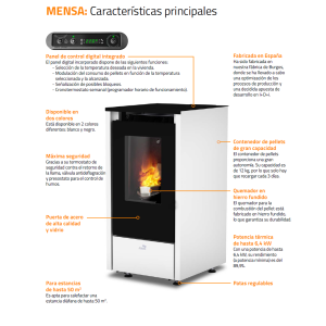 Pelletofen COINTRA MENSA Modulierend 6,4 kW aus Stahl und Gusseisen