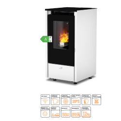 Pelletofen COINTRA MENSA Modulierend 6,4 kW aus Stahl und Gusseisen