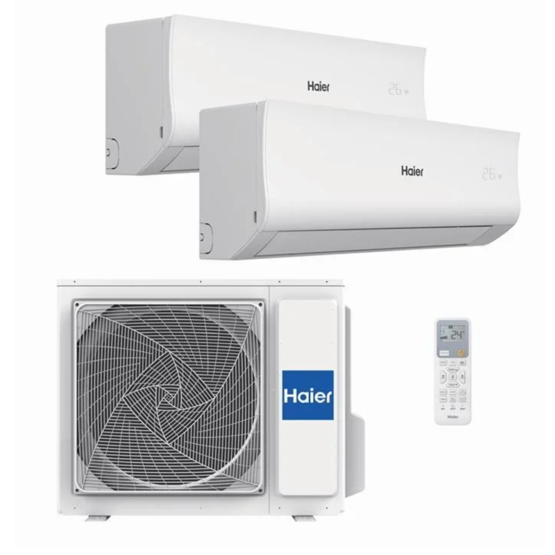Klimaanlage Multisplit Haier TIDE-R 25+35/40 Split 2x1 mit Wärmepumpe 2010+3000 fg/h mit WiFi