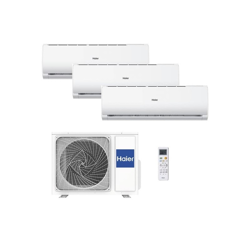 Klimaanlage Multisplit Haier TIDE R 25+25+35 C/50 Split 3x1 mit Wärmepumpe 2010+2010+3000 fg/h mit WiFi
