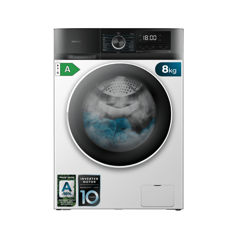 Lavadora Cecotec Bolero DressCode 8500 Inverter A Blanca 8 Kg de Capacidad