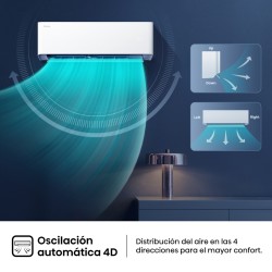 Aire Acondicionado Hisense UNI PURE HB25XU0A Split 1x1 con Bomba de Calor 2236 fg/h con WiFi