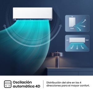 Aire Acondicionado Hisense UNI PURE HB25XU0A Split 1x1 con Bomba de Calor 2236 fg/h con WiFi