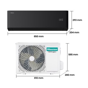 Aire Acondicionado Hisense UNI PURE HB35XU0B Negro Split 1x1 con Bomba de Calor 3010 fg/h con WiFi