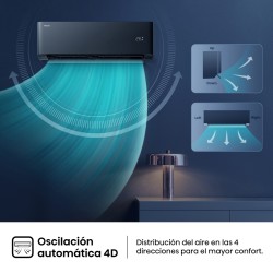 Aire Acondicionado Hisense UNI PURE HB35XU0B Negro Split 1x1 con Bomba de Calor 3010 fg/h con WiFi