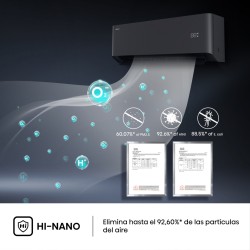 Aire Acondicionado Hisense UNI PURE HB35XU0B Negro Split 1x1 con Bomba de Calor 3010 fg/h con WiFi