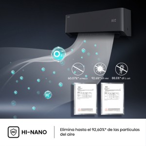 Aire Acondicionado Hisense UNI PURE HB35XU0B Negro Split 1x1 con Bomba de Calor 3010 fg/h con WiFi