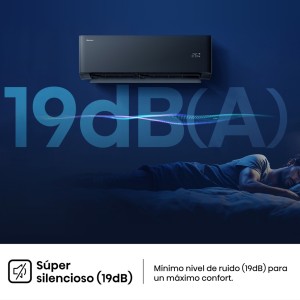 Aire Acondicionado Hisense UNI PURE HB35XU0B Negro Split 1x1 con Bomba de Calor 3010 fg/h con WiFi