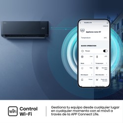 Klimaanlage Hisense UNI PURE HB35XU0B Schwarz Split 1x1 mit Wärmepumpe 2236 fg/h mit WiFi