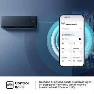 Klimaanlage Hisense UNI PURE HB35XU0B Schwarz Split 1x1 mit Wärmepumpe 2236 fg/h mit WiFi