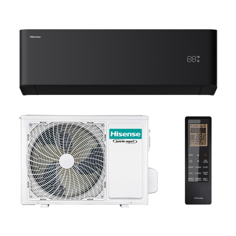 Aire Acondicionado Hisense UNI PURE HB35XU0B Negro Split 1x1 con Bomba de Calor 3010 fg/h con WiFi