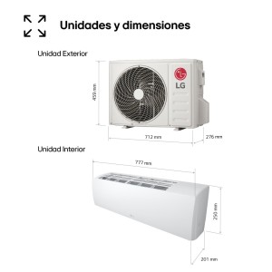 Aire Acondicionado LG ECOLG12SET Split 1x1 con Bomba de Calor 3000 fg/h con WiFi