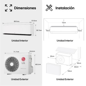 Aire Acondicionado LG MAGNA09MXSET Split 1x1 con Bomba de Calor 2150 fg/h con WiFi