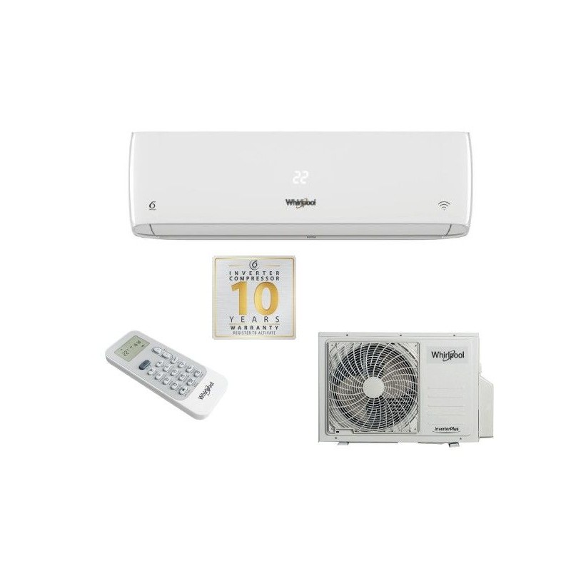 Aire Acondicionado Whirlpool SPICR 318W Split 1x1 con Bomba de Calor 4500 fg/h con WiFi