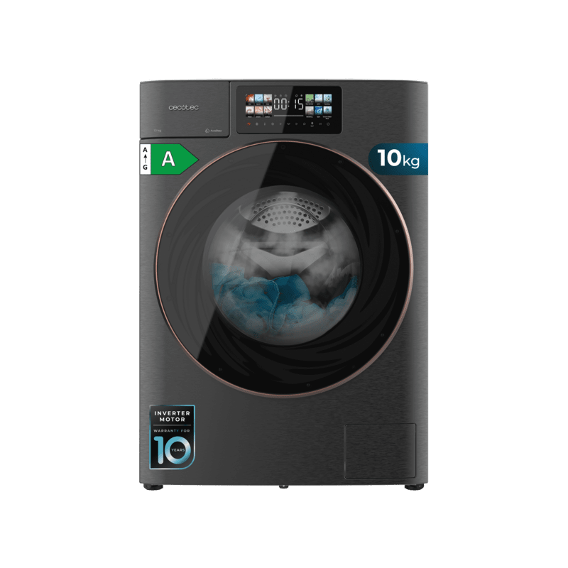 Lavadora Cecotec Bolero DressCode 10950 Autodose Inverter 3D Steel A 10 Kg de Capacidad