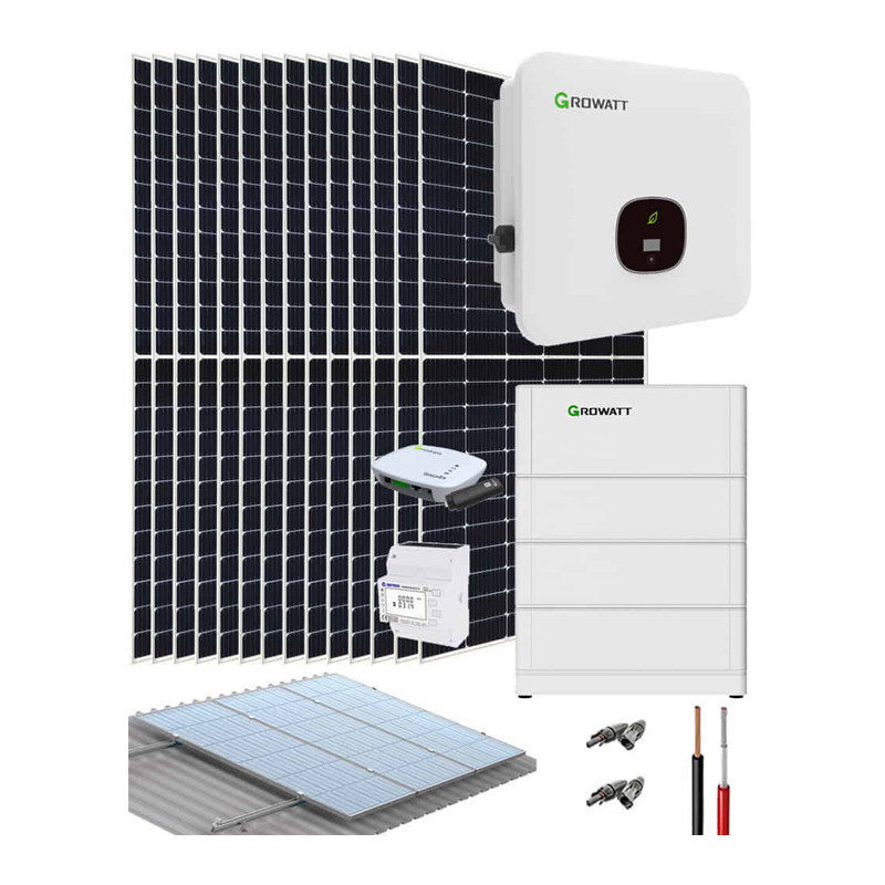 Dreiphasiges Eigenverbrauch-Sets Growatt 5000W 26000Wh/Tag + 11 Solarmodule + 3 Batterien