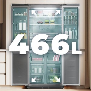Amerikanischer Kühlschrank Cecotec Bolero CoolMarket 4D 466 SBI Inox E von 466 Liter Kapazität