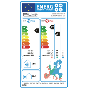 Klimaanlage Eluxe Amber Split 1x1 mit der Wärmepumpe 2270 fg/h