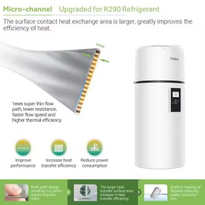 Bomba de calor ACS Aerotermia HAIER HP110M8-9 Mural 110 Litros Gas R-290 con WiFi