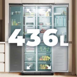 Amerikanischer Kühlschrank Cecotec Bolero CoolMarket SBS 436 SBI Inox E Kapazität von 436 Liter