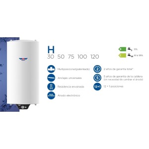 Termo Eléctrico Vertical Multiposicional Aparici serie H H075 75 Litros