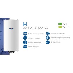 Elektrische Therme Vertikal multipositional Aparici Reihe H H100 100 Liter