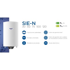 Elektrische Therme Vertikal Triposition Aparici Reihe SIE-N SIE050N 50 Liter