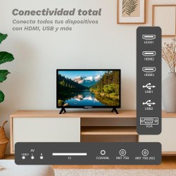 Televisor Grunkel LED24IV2 24" HD Ready con Adaptador a 12V para Camper y Caravanas