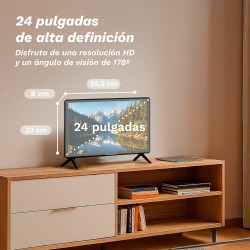 Televisor Grunkel LED24IV2 24" HD Ready con Adaptador a 12V para Camper y Caravanas